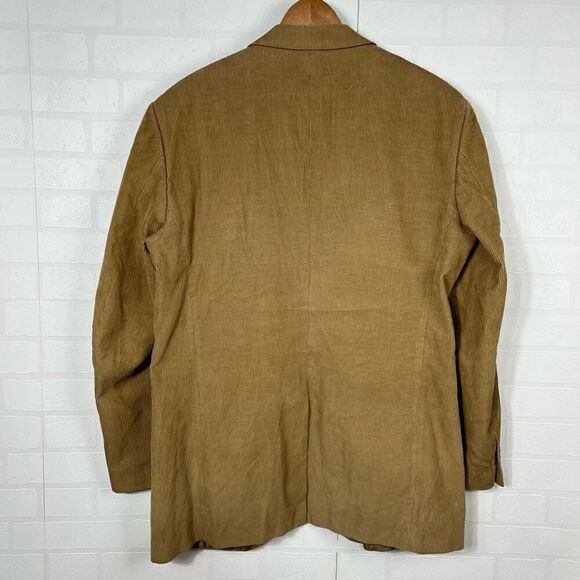 Alan Flusser Mens Corduroy blazer Size 42L Cotton Tan Brown Sport Coat - Picture 11 of 15
